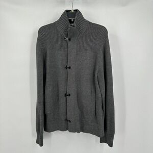 Banana Republic Mens Minimalist Toggle Cardigan Size‎ S Gray Mock Neck Sweater